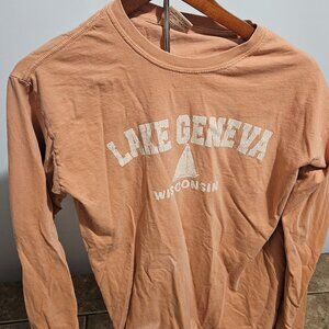 Womens Wisconsin Lake Geneva Long Sleeve Shirt Size Medium Comfort Colors